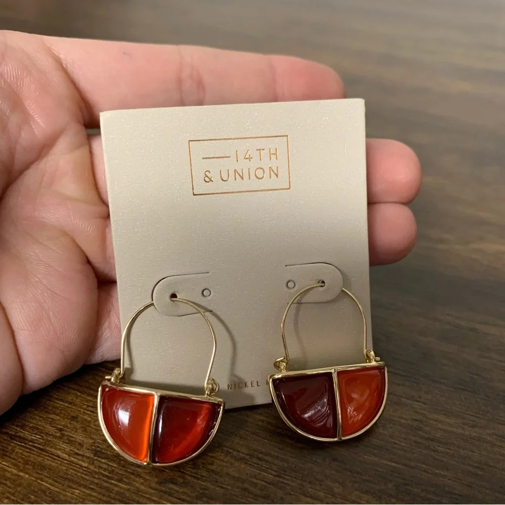 14th and Union orange gold earrings